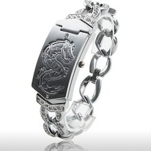 PC Fashionable Women's Quartz Bracelet Watch with Silvery Alloy Band