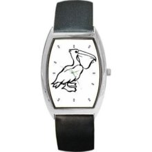 Pelican Unisex Black and White New Barrel Wrist Watch