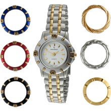 Peugeot Women's Two-tone Interchangeable Bezel Watch (Two-Tone Interchangeable 7 Bezel Gift Set Watch)