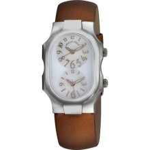 Philip Stein Ladies 'Signature' Bronze Silk Leather Watch