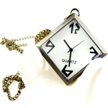 Pocket Watch Charm - Antique Brass Diamond Shape B065