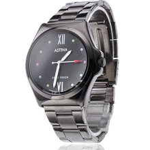 Point Unisex Colorfull Steel Analog Quartz Wrist Watch (Black)