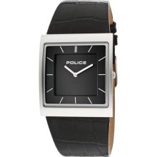 Police Watches Men's Skyline Black Dial Black Genuine Leather Black G