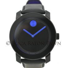 Pre-owned Movado Bold 3600015 Black and Blue Dial Watch