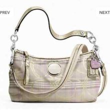 Priced Reducedcoach F17210 Sis Plaid Demi Crby Sv/multicolor Msrp $178