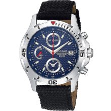 Pulsar Men's Chronograph - Stainless Steel - Blue Face - Black Strap PF8139