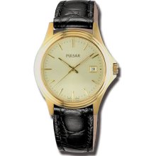 Pulsar Men's Gold Tone Dress Watch Champagne Dial PXD700