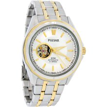 Pulsar Mens Two Tone 21 Jewels Automatic Self-Winding Watch PS2004 New