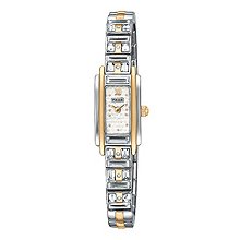 Pulsar Ptc390 Ladies Gold Plate Dress Watch W Round Cut Crystals - Ptc390