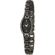 Pulsar Women's 'Crystal' Black Ion-Plated Stainless Steel Quartz Watch