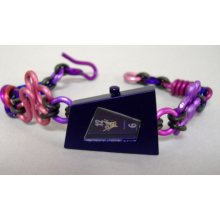 Purple Rhomboid Faced Bracelet Aluminum Wrist Band Watch - Metal