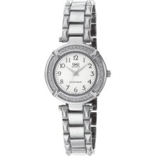 Q&q By Citizen F281-204y Stainless Steel Silver-tone Women's Watch - Great Gift