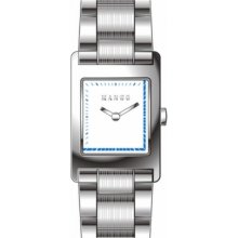 QM211.72.02 Mango Ladies Navy White Dial With Stainless Steel Bracelet...