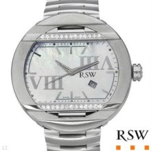 RAMA SWISS WATCH Made in Switzerland Brand New Gentlemens Date Watch With Precious Stones - Genuine Clean Diamonds and Mother of pearl