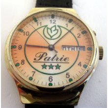 Rare Russian Ussr Watch Slava Calendar Patrie 26 Jewels A554