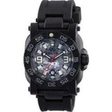 Reactor Mens Gryphon Analog Stainless Watch - Black Rubber Strap ...