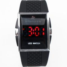 Red Led Luxury Date Digital Men Sport Black Watch 1005