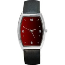 Red to Black Mens Barrel Watch Personalized Photo