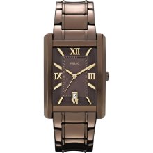 Relic Allen Brown IP Analog Watch with Brown Dial and Gold-Tone Markers