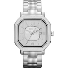 Relic Men's Silver Tone Band with Silver Tone Dial Watch