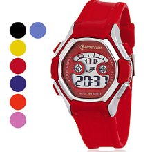 Resistant Women's Water PU Digital Automatic Wrist Watch (Assorted Color)