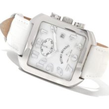 Ritmo Mundo Women's Piazza Quartz Chronograph Mother-of-Pearl Dial Leather Strap Watch