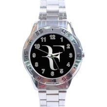 Roger Federer Rf Logo Stainless Steel Analogue Menâ€™s Watch