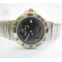 Roger Rodin Round Black Dial N.o.s Stainless Steel Ladies Watch