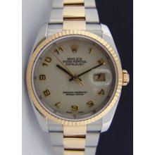 Rolex Datejust 116233 Cream Arabic Jubilee 36mm WatchChest