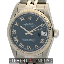 Rolex Datejust Mid-Size Stainless Steel Blue Roman Dial Circa 1999