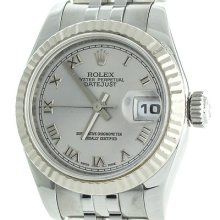 Rolex Datejust Perpetual 179160 18k White Gold Bezel Stainless Ladies Watch