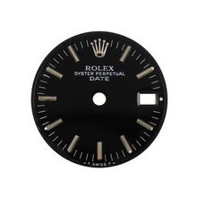 Rolex Lady Datejust Dial, Black, White Gold Indicies