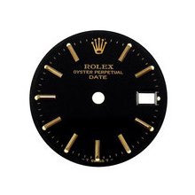 Rolex Lady Datejust Dial, Black, Yellow Gold Indicies