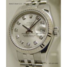 Rolex Lady Datejust Silver Diamond Jubilee 179174 Watch Chest