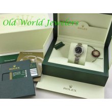 Rolex Lady Steel Oyster Perpetual 176210 Black Dial Index Bezel Box Papers