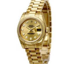 Rolex Oyster Perpetual Datejust 31mm President,18k Gold,ref.178278,diamond Dial