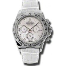 Rolex Watches Daytona White Gold Leather Strap 116519 mopdiaw