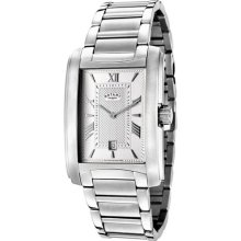 Rotary Gb02582/21 Men's Silver Textured Dial Stainless Steel Watch