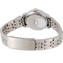 Round Dial Stainless Steel Bracelet Analog Watch (White)