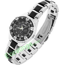 Round Night Vision Hands Quartz Lady Steel Watch