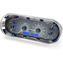 Rounded Rectangle VHX System, Carbon Fiber Style Face, Blue Display