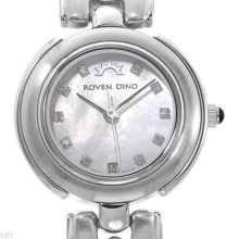 Roven Dino Ladies Stainless Steel Diamond Mother Of Pearl Swiss Quartz Watch