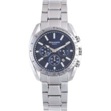 Rudiger Men's Dresden Blue Luminous Dial Solid Steel Chronograph ...