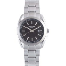 Rudiger Men's Dresden Solid Stainless Steel Black Dial Date Watch ...