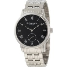 Rudiger Men's R3000-04-007 Leipzig Stainless Steel Black Dial Roman Numeral Watch