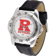 Rutgers Scarlet Knights Logo- Mens Sport Leather Watch