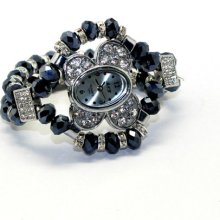 SALE Shamballa Style Bracelet Watch With Crystal Beads