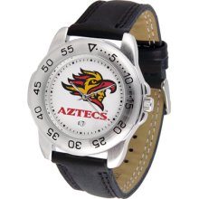 San Diego State Aztecs Logo- Mens Sport Leather Watch