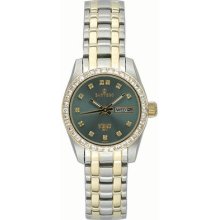 Sartego Stgn75 Women's Watch Two Tone Stainless Steel Automatic Green Dial