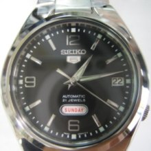 Seiko 5 Men's Automatic Watch All Stainless Steel 21jewels See-through Mov.